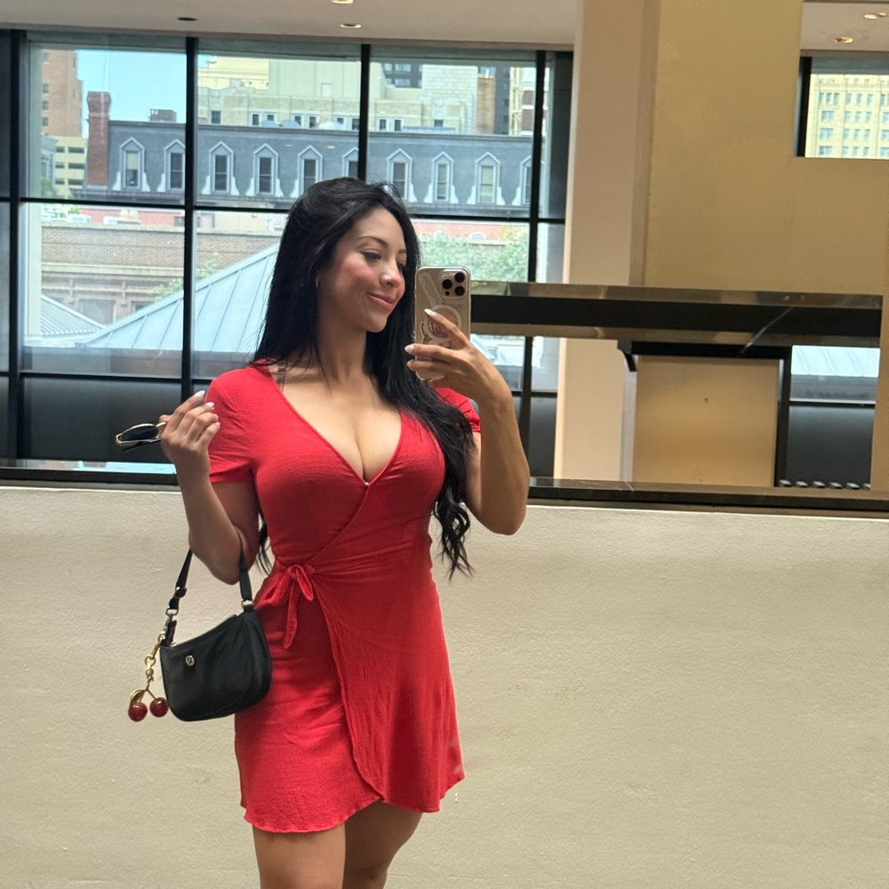 Lulu-B Red Plunge Neck Sundress